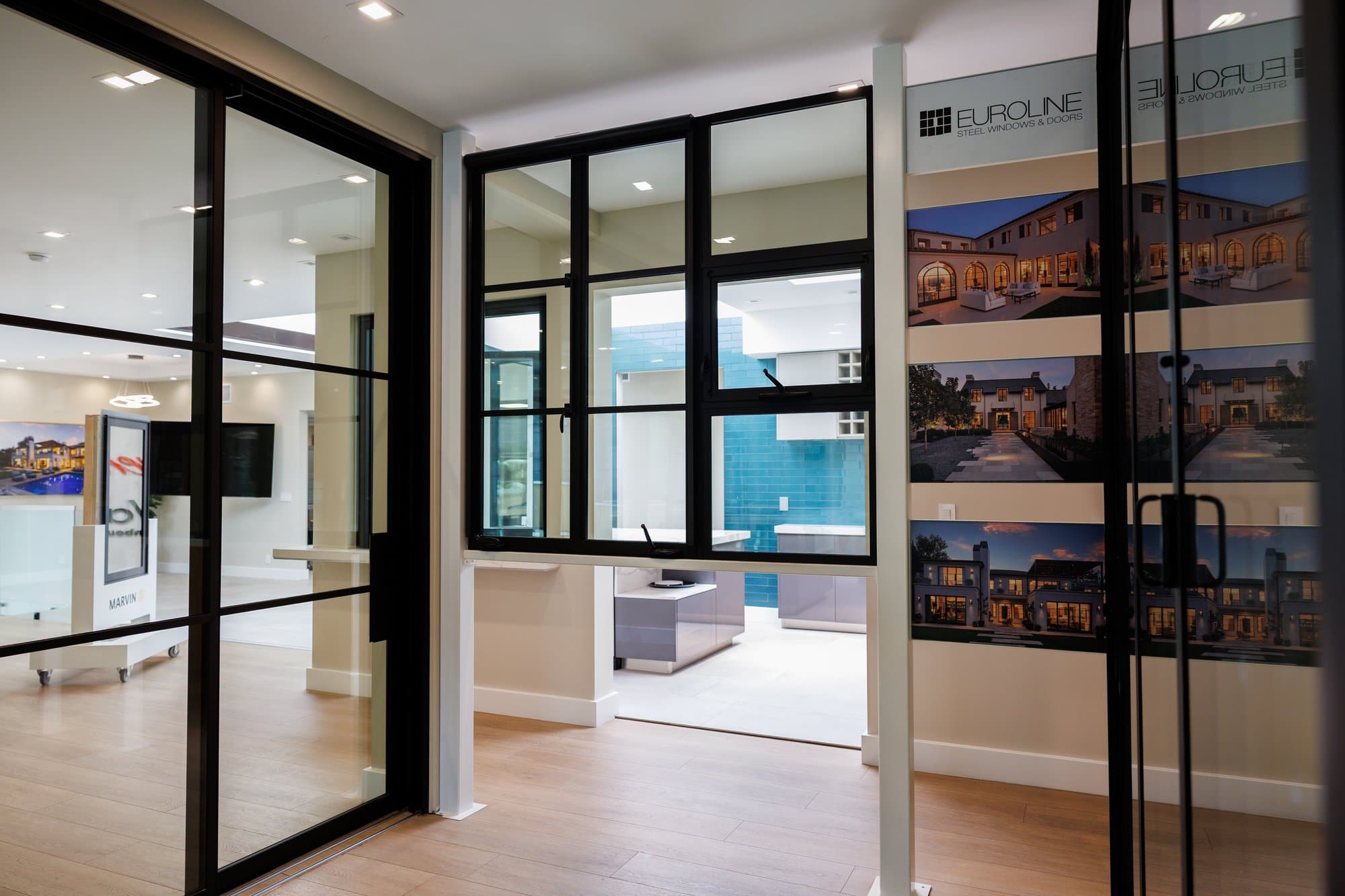 Euroline Steel Windows & Doors on display in the HDR Windows showroom