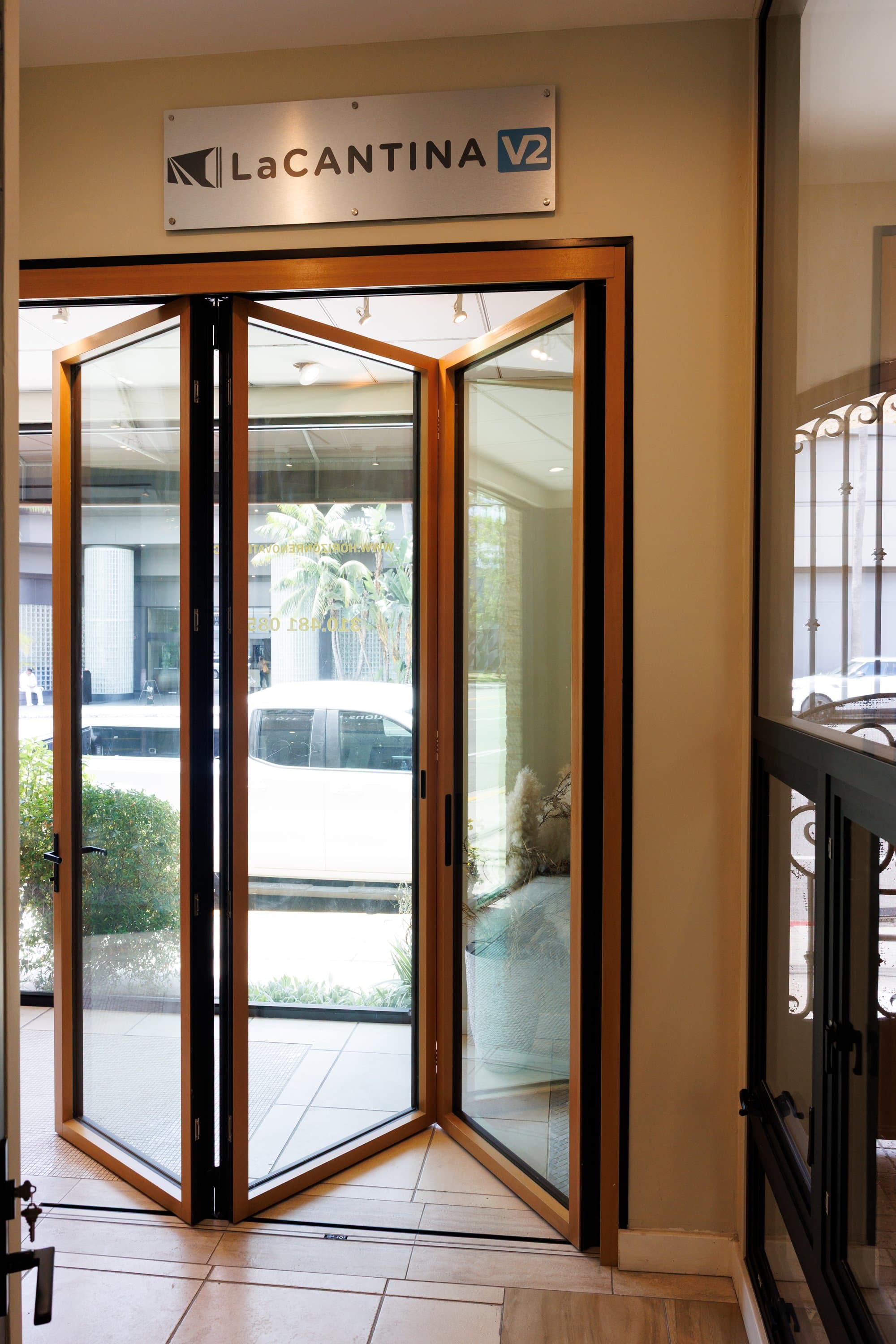 LaCantina Doors on display in the HDR Windows showroom